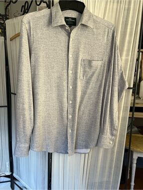 Premium Rodd & Gunn Motion Sports Fit Shirt Gray Textured Button-Up Men’s S